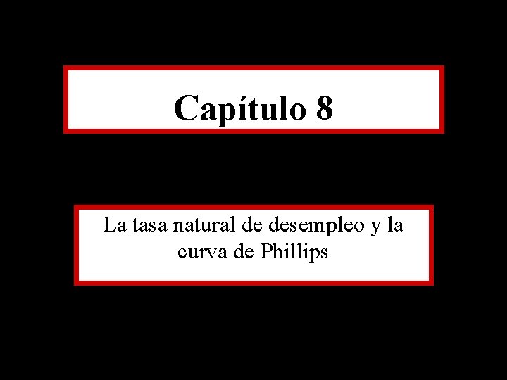 Capítulo 8 La tasa natural de desempleo y la curva de Phillips 