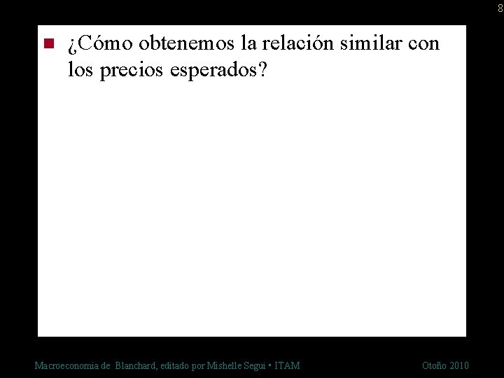 8 n ¿Cómo obtenemos la relación similar con los precios esperados? Macroeconomia de Blanchard,