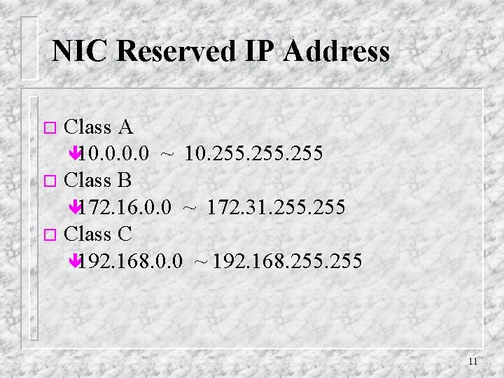 Tcpip Protocols Review O Protocol Model O Internet