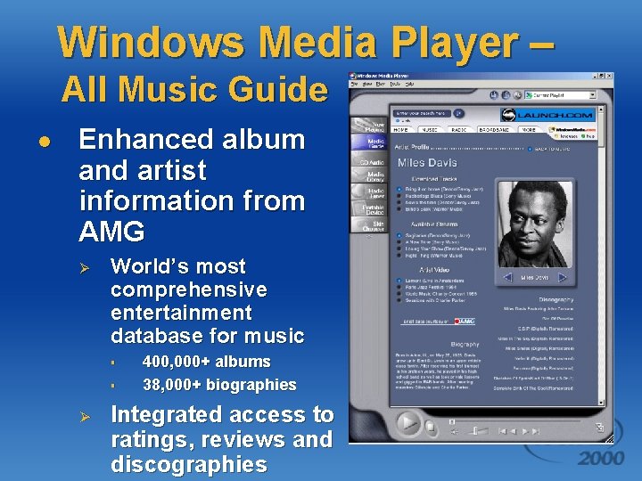 Windows Media Player – All Music Guide l Enhanced album and artist information from