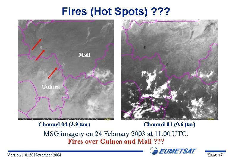 Fires (Hot Spots) ? ? ? Mali Guinea Channel 04 (3. 9 m) Channel