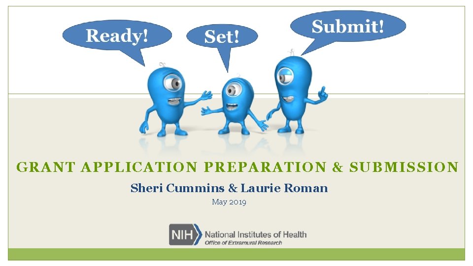 GRANT APPLICATION PREPARATION & SUBMISSION Sheri Cummins & Laurie Roman May 2019 