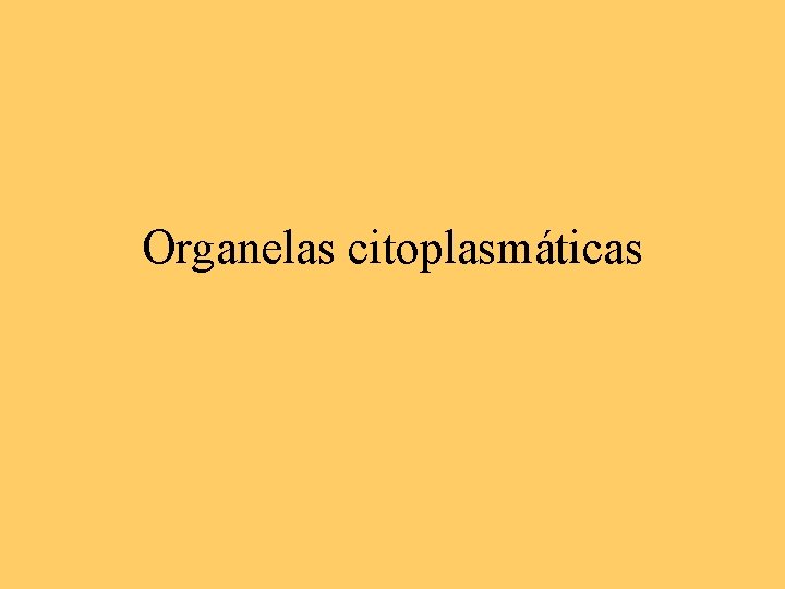 Organelas citoplasmáticas 