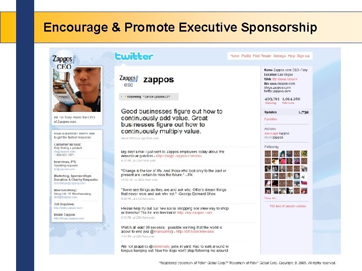 Encourage & Promote Executive Sponsorship 