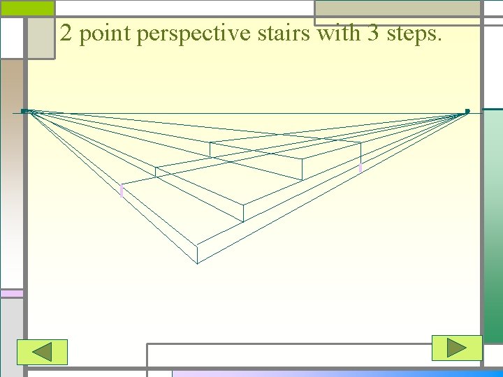 2 point perspective stairs with 3 steps. 