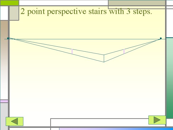 2 point perspective stairs with 3 steps. 