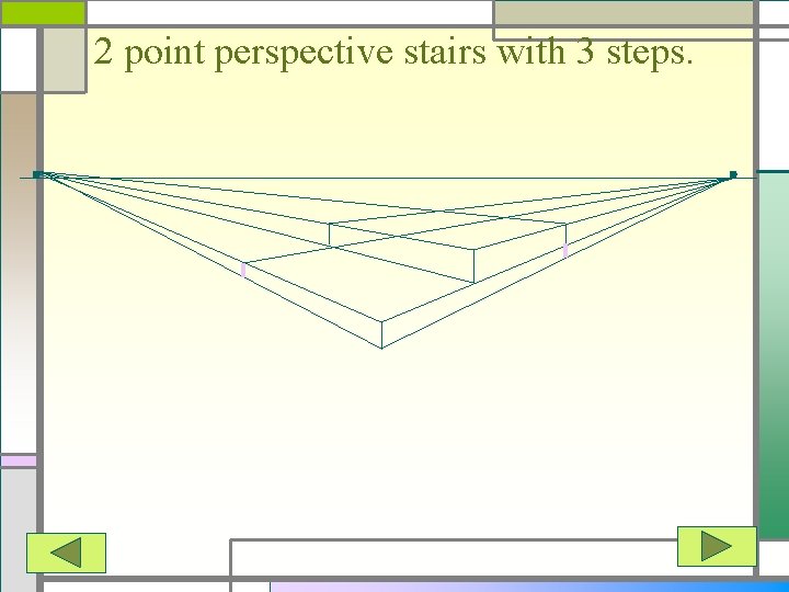 2 point perspective stairs with 3 steps. 