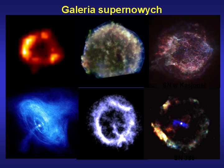 Galeria supernowych SN 1987 Krab SN 1572 SN w Kasjopei SN 386 
