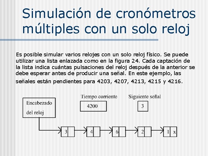 Simulación de cronómetros múltiples con un solo reloj Es posible simular varios relojes con Simulación de cronómetros múltiples con un solo reloj Es posible simular varios relojes con