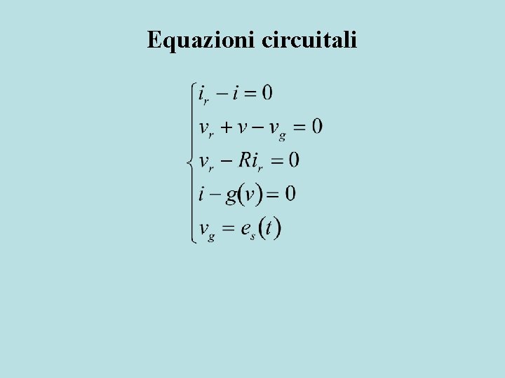 Equazioni circuitali 