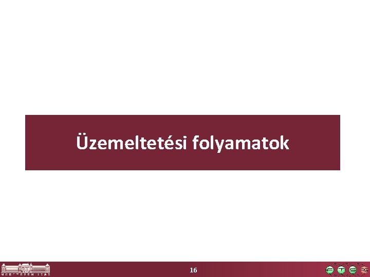 Üzemeltetési folyamatok 16 