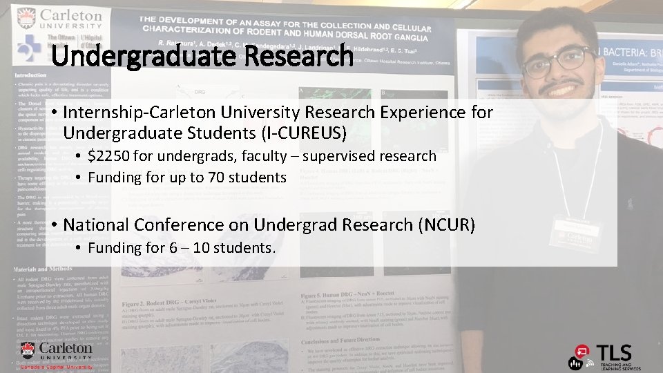 Undergraduate Research • Internship-Carleton University Research Experience for Undergraduate Students (I-CUREUS) • $2250 for