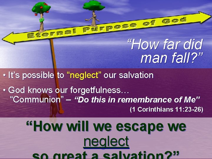 “How far did man fall? ” • It’s possible to “neglect” our salvation •