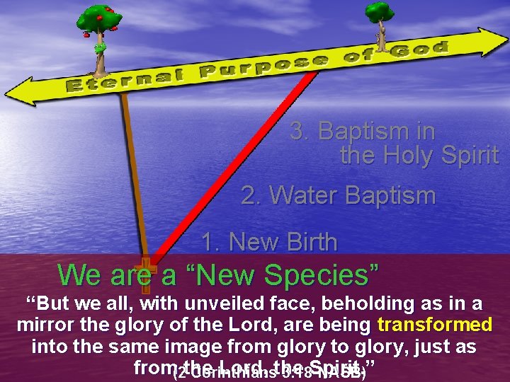 3. Baptism in the Holy Spirit 2. Water Baptism 1. New Birth We are