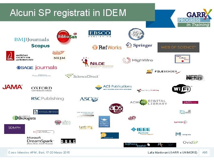 Alcuni SP registrati in IDEM Corso Intensivo APM , Bari, 17 -20 Marzo 2015