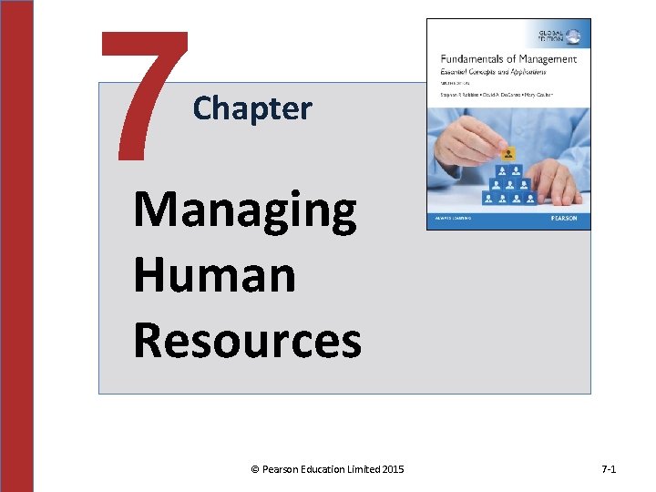 7 Chapter Managing Human Resources © Pearson Education Limited 2015 7 -1 