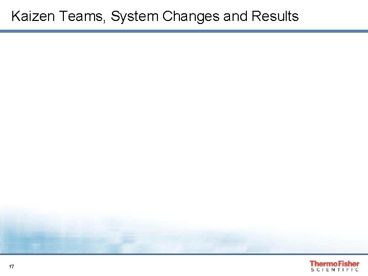 Kaizen Teams, System Changes and Results 17 