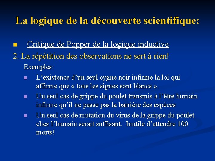 La logique de la découverte scientifique: Critique de Popper de la logique inductive 2.