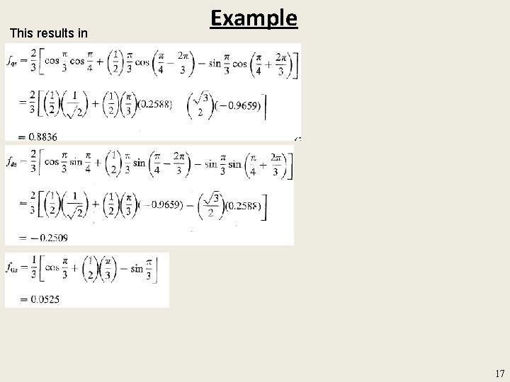 This results in Example 17 