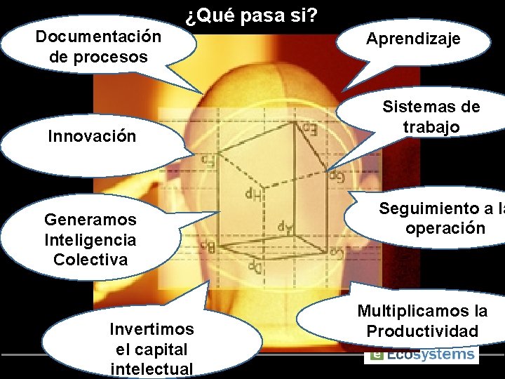 ¿Qué pasa si? Documentación de procesos Innovación Generamos Inteligencia Colectiva Invertimos el capital Intelli.