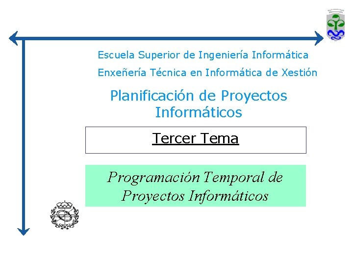 Escuela Superior de Ingeniería Informática Enxeñería Técnica en Informática de Xestión Planificación de Proyectos