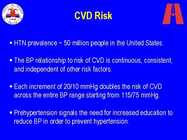 CVD Risk § HTN prevalence ~ 50 million people in the United States. §