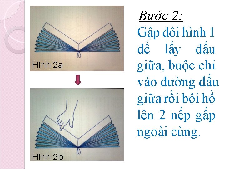 Hình 2 a Hình 2 b Bước 2: Gập đôi hình 1 để lấy