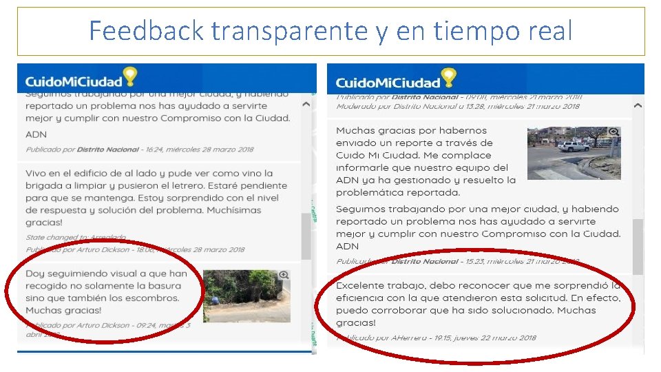 Feedback transparente y en tiempo real 