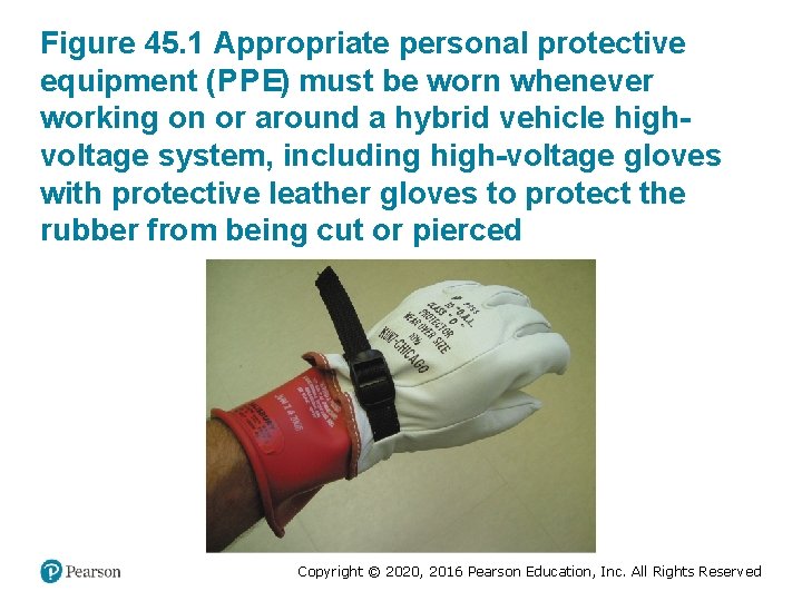Figure 45. 1 Appropriate personal protective equipment (P P E) must be worn whenever