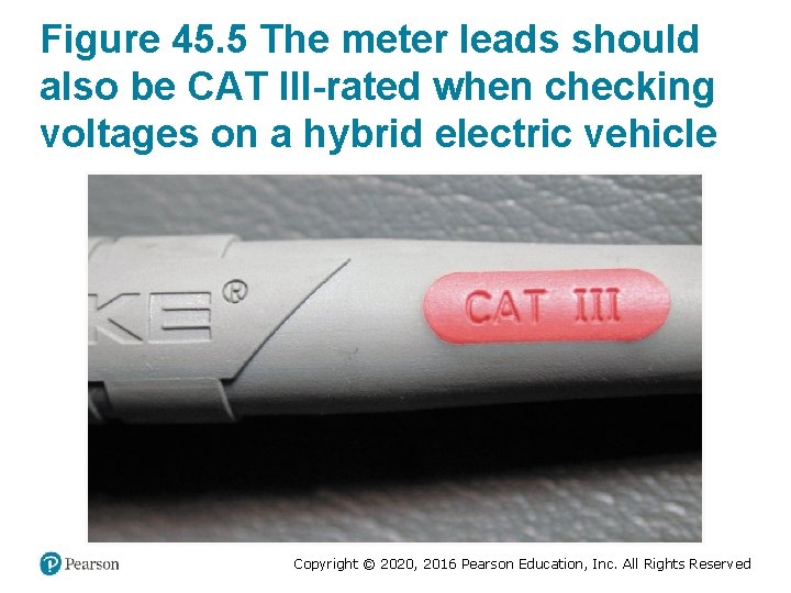 Figure 45. 5 The meter leads should also be CAT III-rated when checking voltages