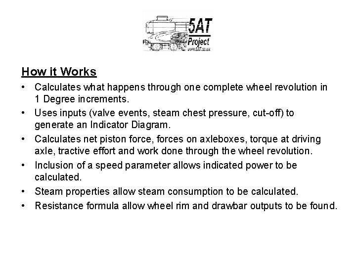 How it Works • Calculates what happens through one complete wheel revolution in 1