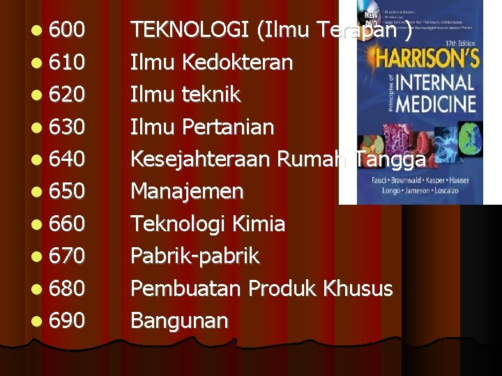  600 610 620 630 640 650 660 670 680 690 TEKNOLOGI (Ilmu Terapan