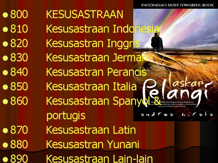  800 810 820 830 840 850 860 870 880 890 KESUSASTRAAN Kesusastraan Indonesia