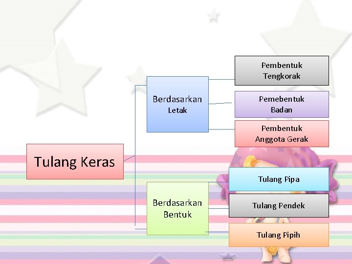 Pembentuk Tengkorak Berdasarkan Letak Pemebentuk Badan Pembentuk Anggota Gerak Tulang Keras Tulang Pipa Berdasarkan