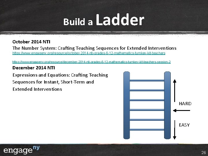 Build a Ladder October 2014 NTI The Number System: Crafting Teaching Sequences for Extended Build a Ladder October 2014 NTI The Number System: Crafting Teaching Sequences for Extended