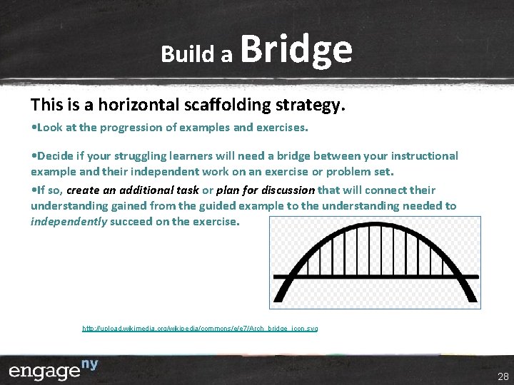 Build a Bridge This is a horizontal scaffolding strategy. • Look at the progression Build a Bridge This is a horizontal scaffolding strategy. • Look at the progression