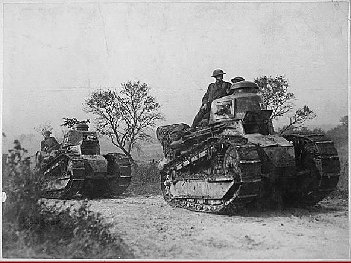The First Tanks n Used to breech holes in trench line defenses 