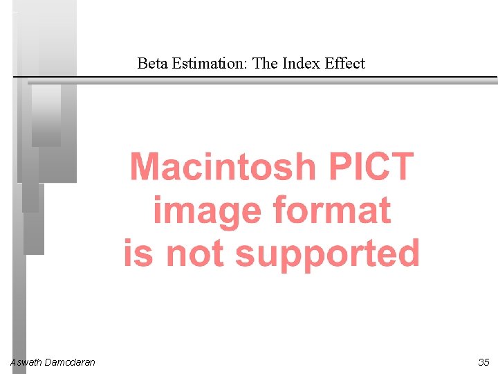 Beta Estimation: The Index Effect Aswath Damodaran 35 Beta Estimation: The Index Effect Aswath Damodaran 35