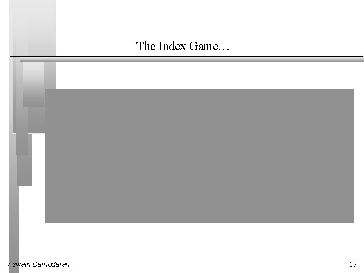 The Index Game… Aswath Damodaran 37 The Index Game… Aswath Damodaran 37