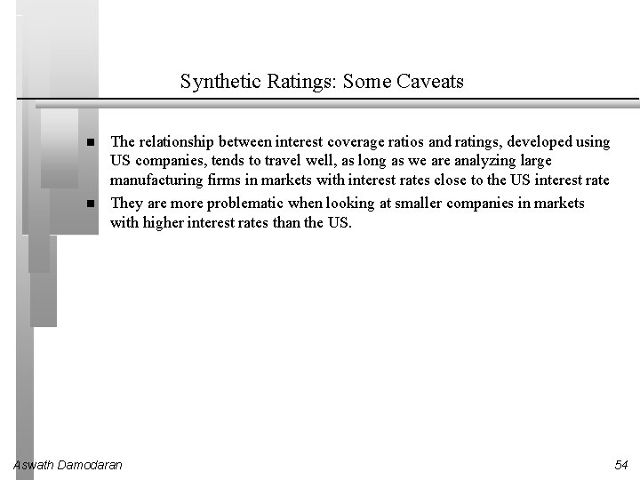 Synthetic Ratings: Some Caveats The relationship between interest coverage ratios and ratings, developed using Synthetic Ratings: Some Caveats The relationship between interest coverage ratios and ratings, developed using