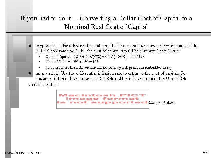 If you had to do it…. Converting a Dollar Cost of Capital to a If you had to do it…. Converting a Dollar Cost of Capital to a