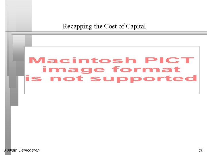 Recapping the Cost of Capital Aswath Damodaran 60 Recapping the Cost of Capital Aswath Damodaran 60