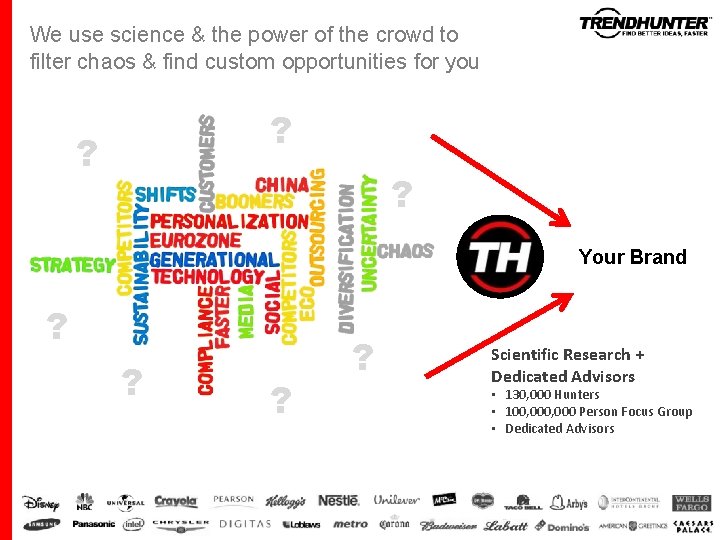 We use science & the power of the crowd to filter chaos & find We use science & the power of the crowd to filter chaos & find