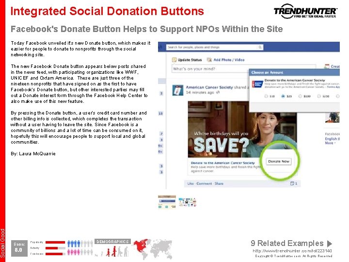 Social Good Integrated Social Donation Buttons Facebook's Donate Button Helps to Support NPOs Within Social Good Integrated Social Donation Buttons Facebook's Donate Button Helps to Support NPOs Within