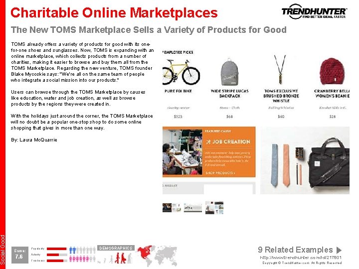 Social Good Charitable Online Marketplaces The New TOMS Marketplace Sells a Variety of Products Social Good Charitable Online Marketplaces The New TOMS Marketplace Sells a Variety of Products