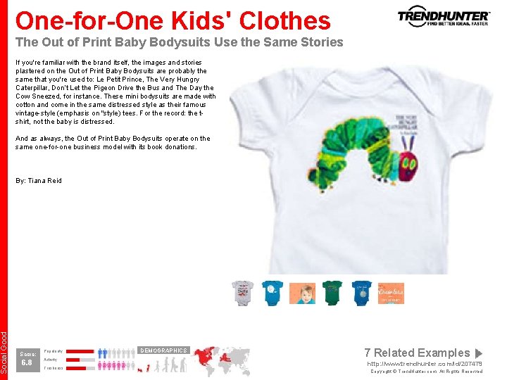 Social Good One-for-One Kids' Clothes The Out of Print Baby Bodysuits Use the Same Social Good One-for-One Kids' Clothes The Out of Print Baby Bodysuits Use the Same