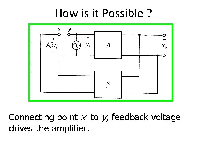 How is it Possible ? Connecting point x to y, feedback voltage drives the