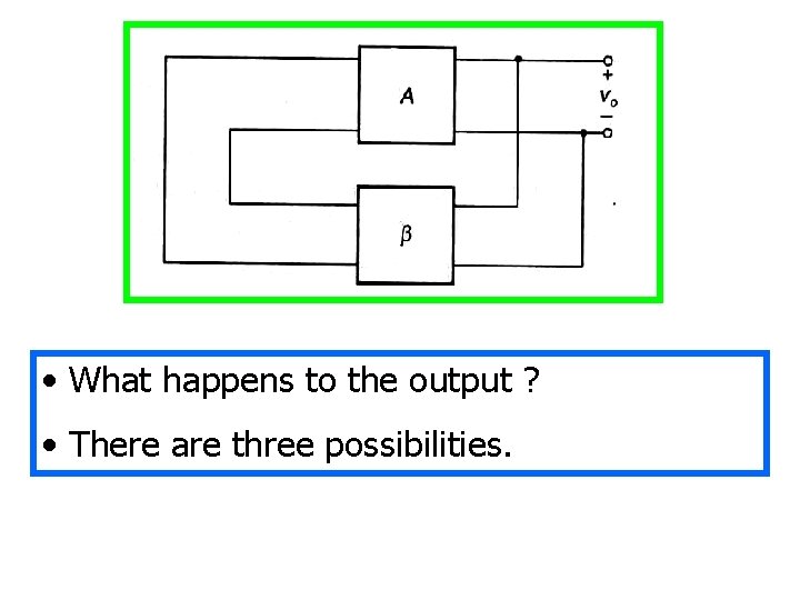  • What happens to the output ? • There are three possibilities. 