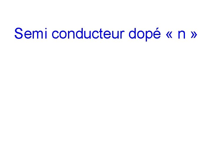 Semi conducteur dopé « n » 