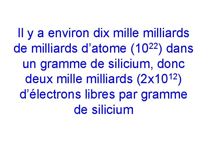 Il y a environ dix mille milliards 22 de milliards d’atome (10 ) dans